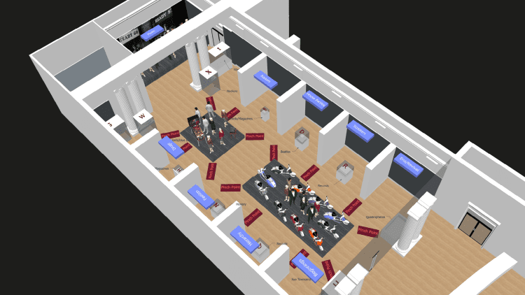 3D rendering of a mods exhibition at the museum