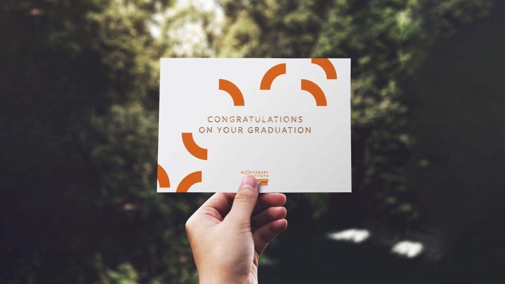 Congratulations card for Bloomsbury Graduation