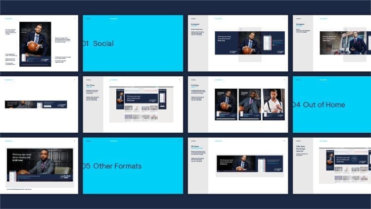 Examples of football index adverts across different media