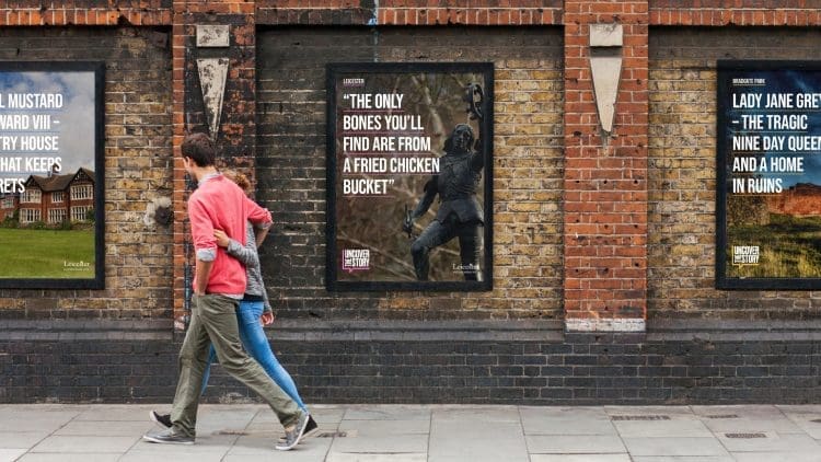 King Richard III statue on an outdoor poster