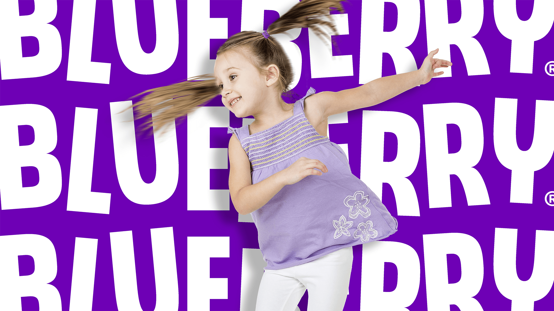 blueberry branding with a spinning little girl