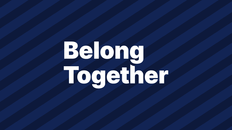 belong together on a blue field
