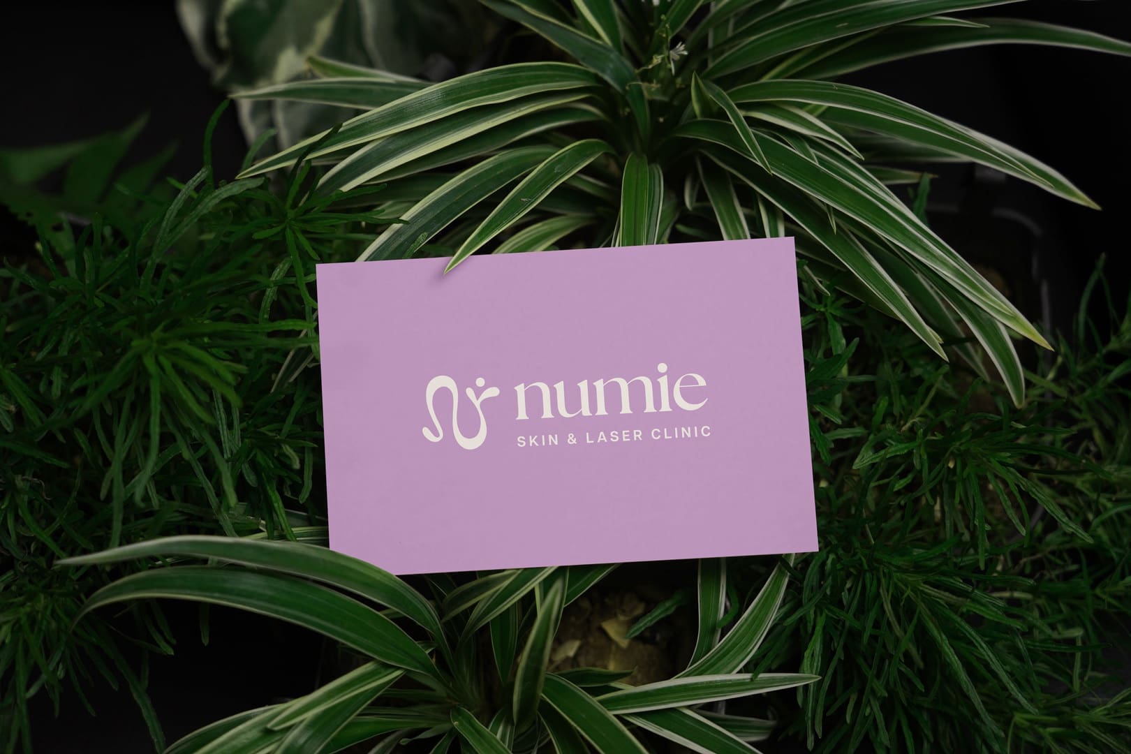 A clean and colourful business card for a health, skin and laser clinic