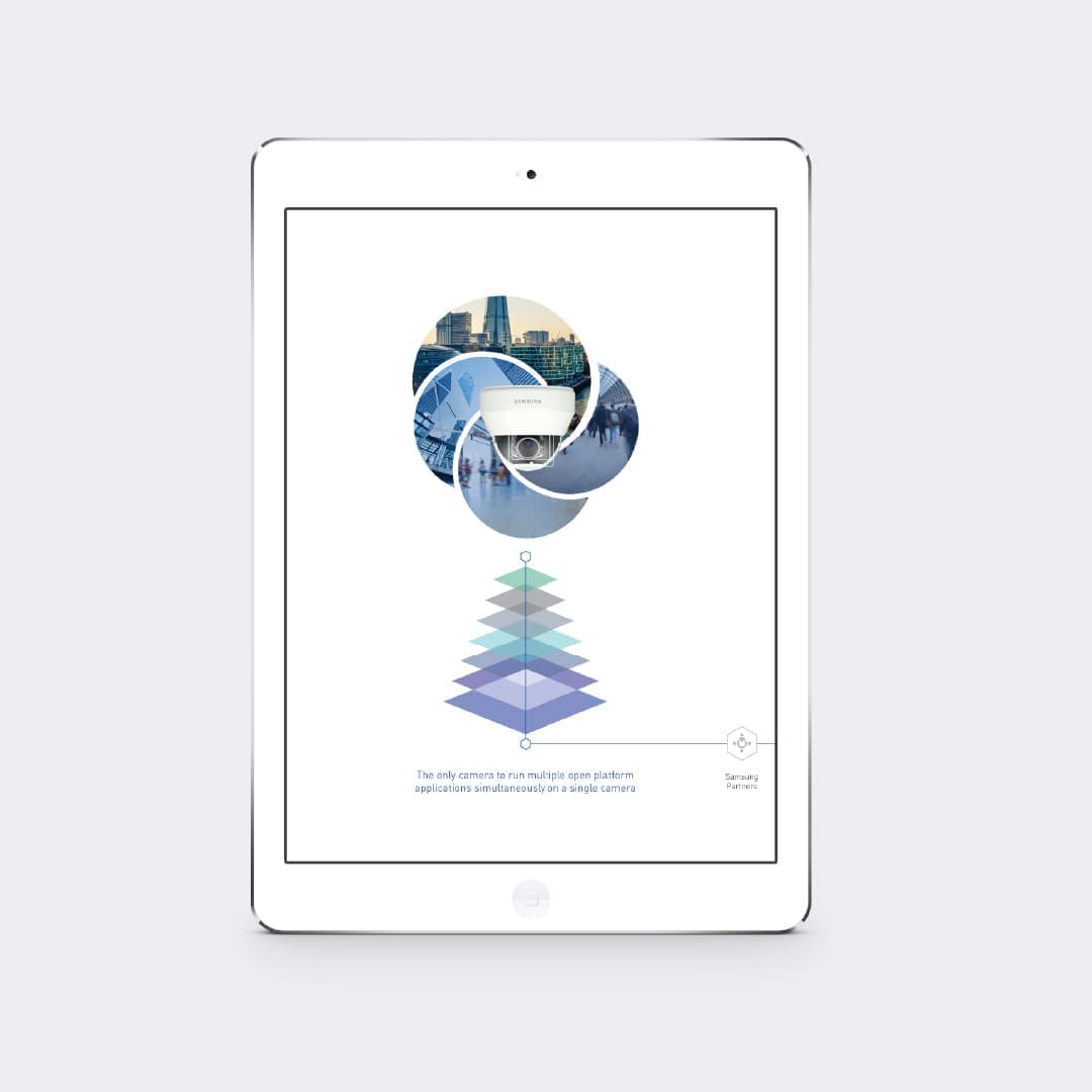 Samsung 'Open Platform' infographic on a white iPad