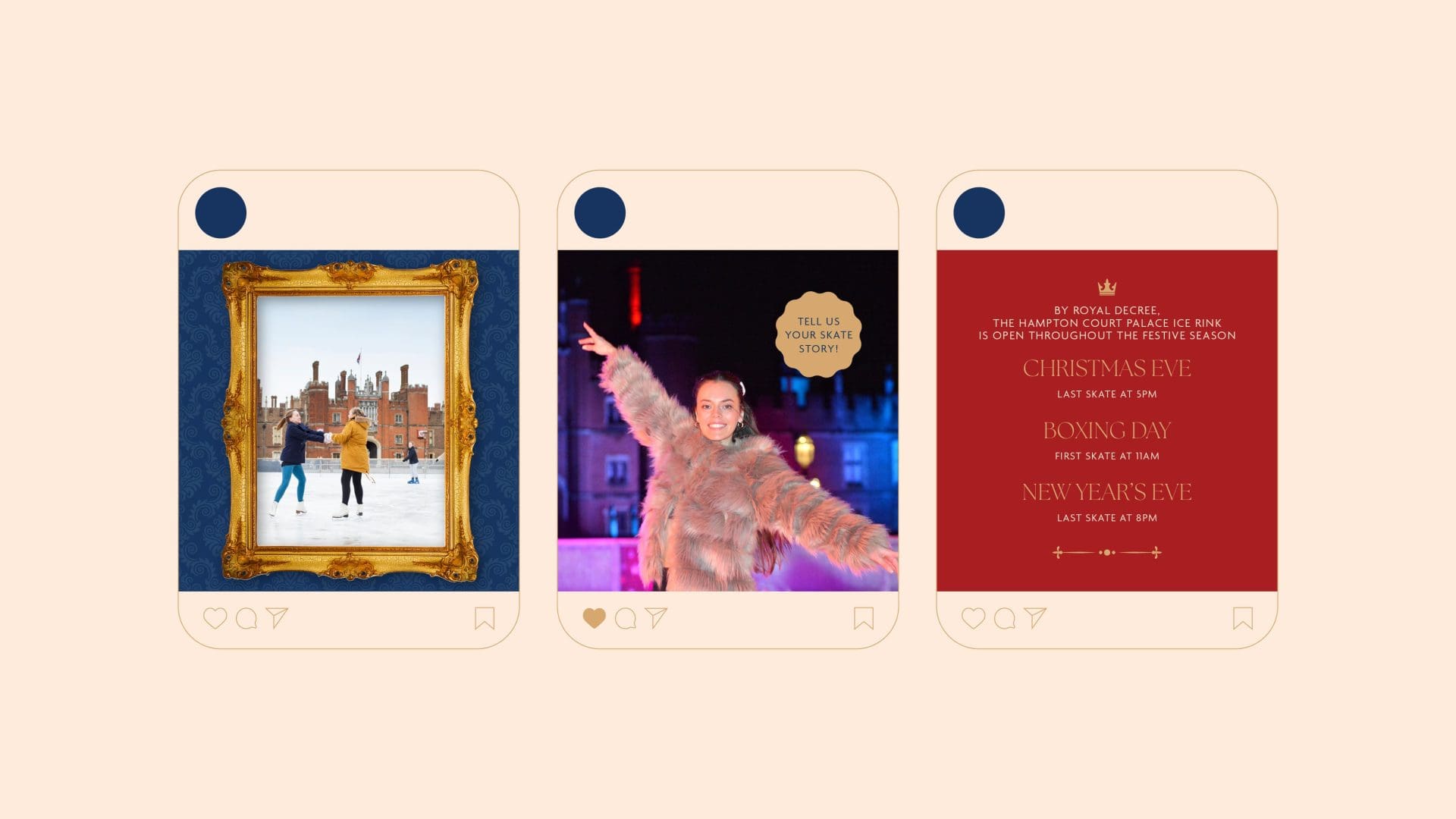 Social media graphics for Hampton Court Palace Ice Rink