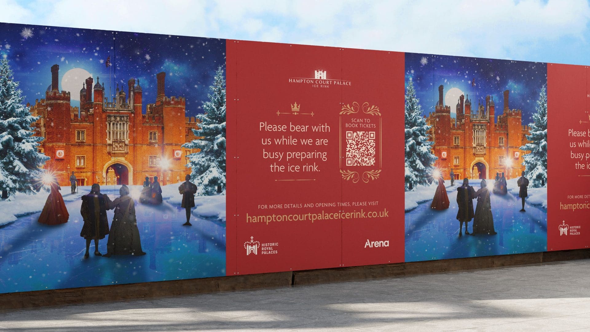 Hoarding board design for Hampton Court Palace Ice Rink