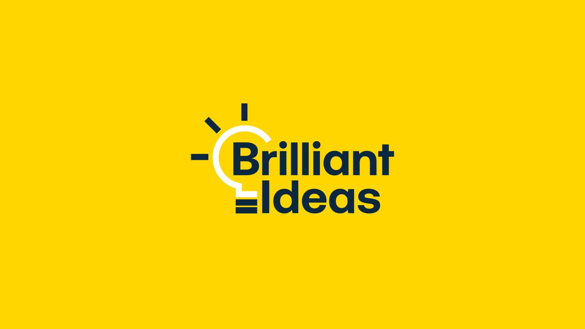 Brilliant Ideas lightbulb logo on yellow background