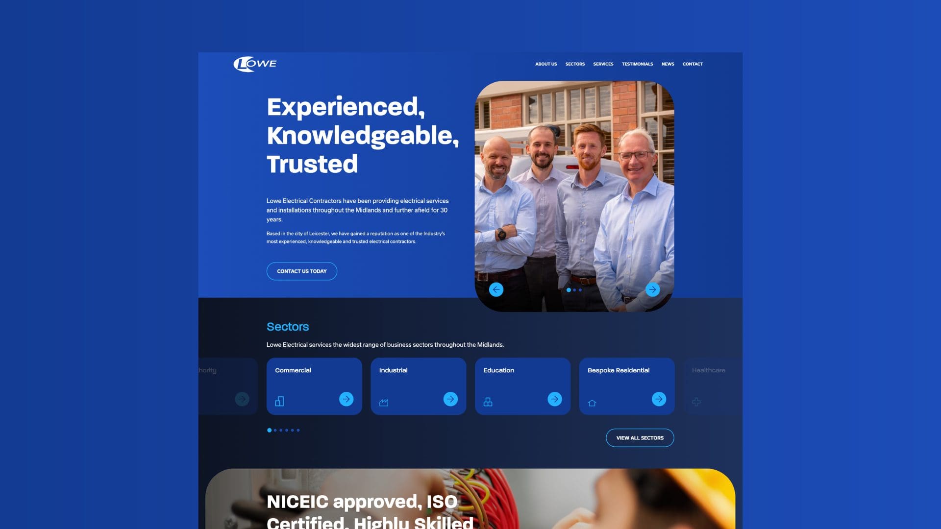 Lowe Electrical website homepage