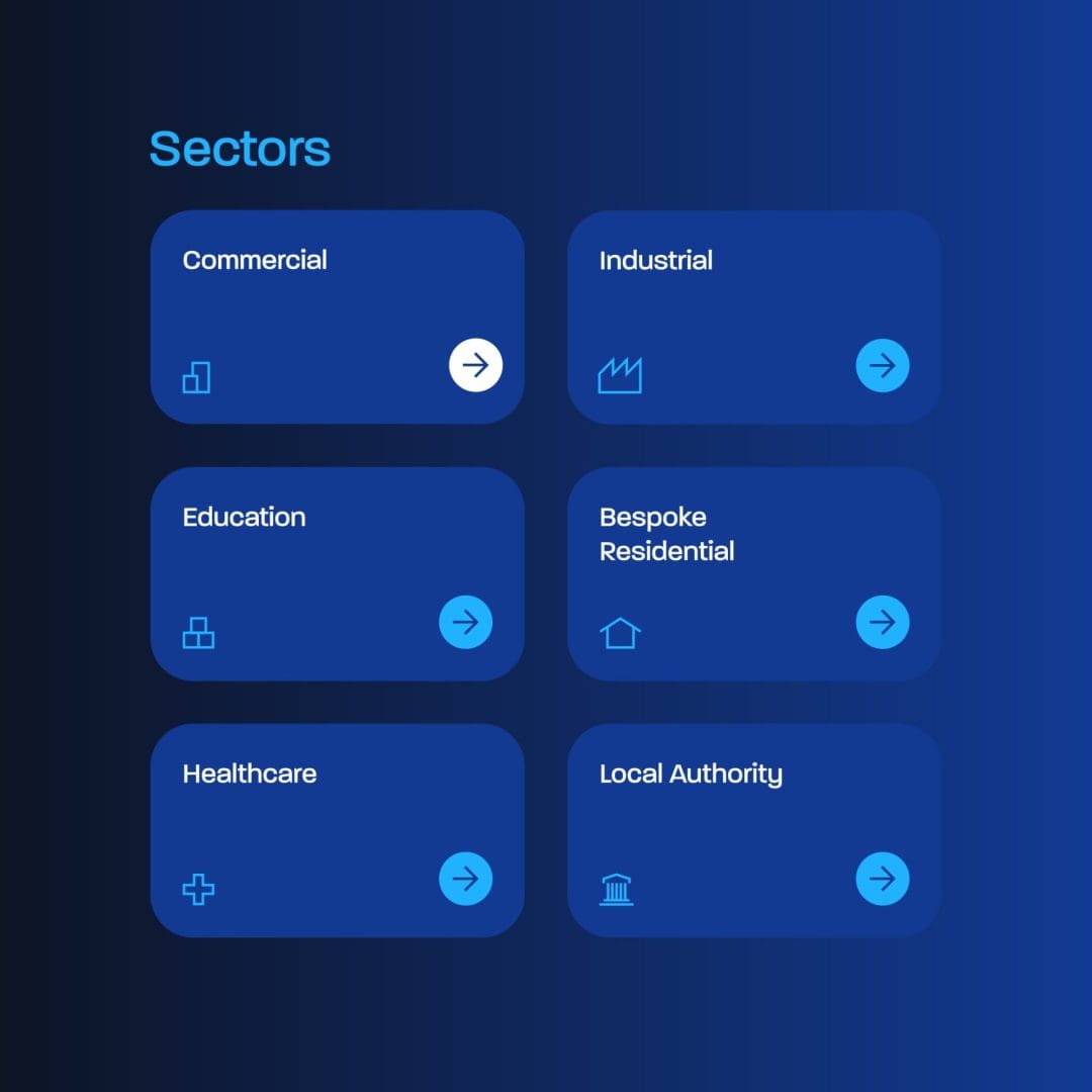 Lowe Electrical website details showing custom sector icons