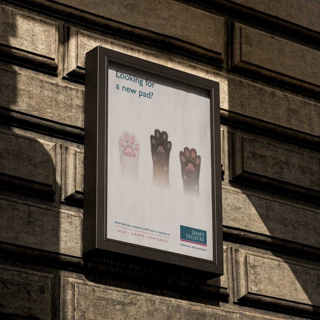 James Sellicks Pet Campaign Poster showing cat paws with the copy line 